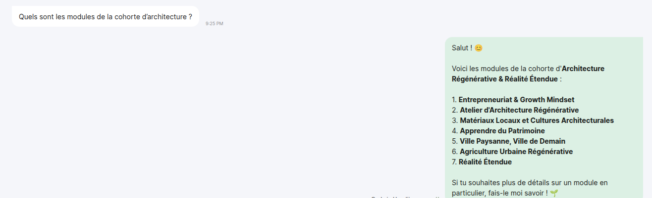 Figure 1: Screenshot of a conversation illustrating the agent's full understanding
